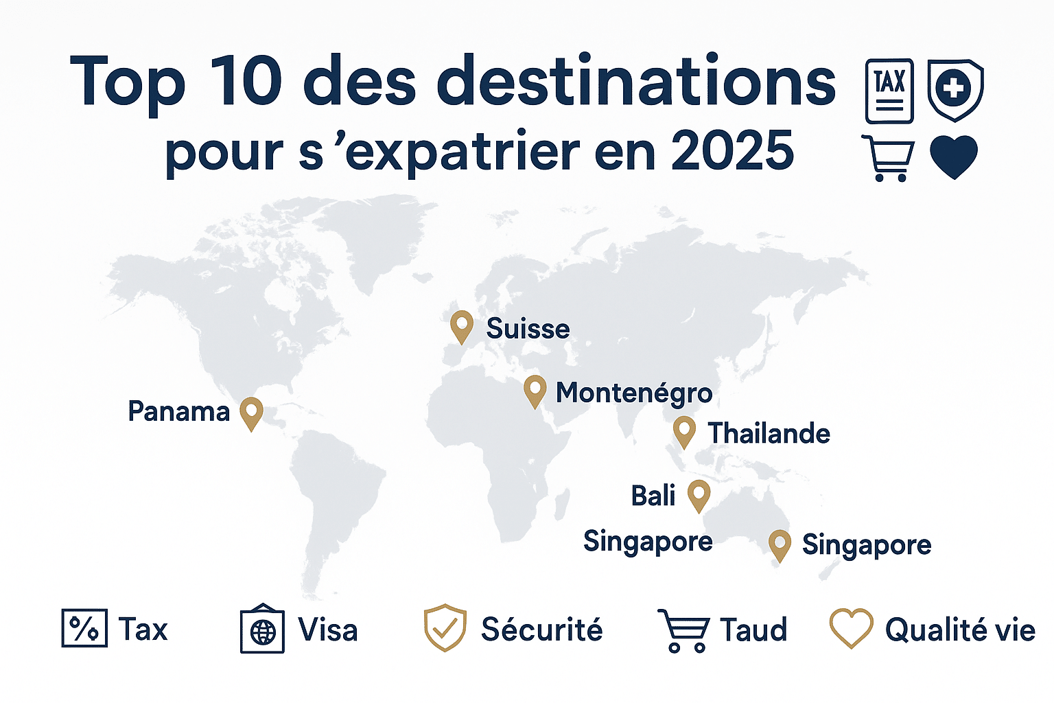 Top 10 des destinations pour s’expatrier en 2025 : fiscalité, sécurité, visas et qualité de vie
