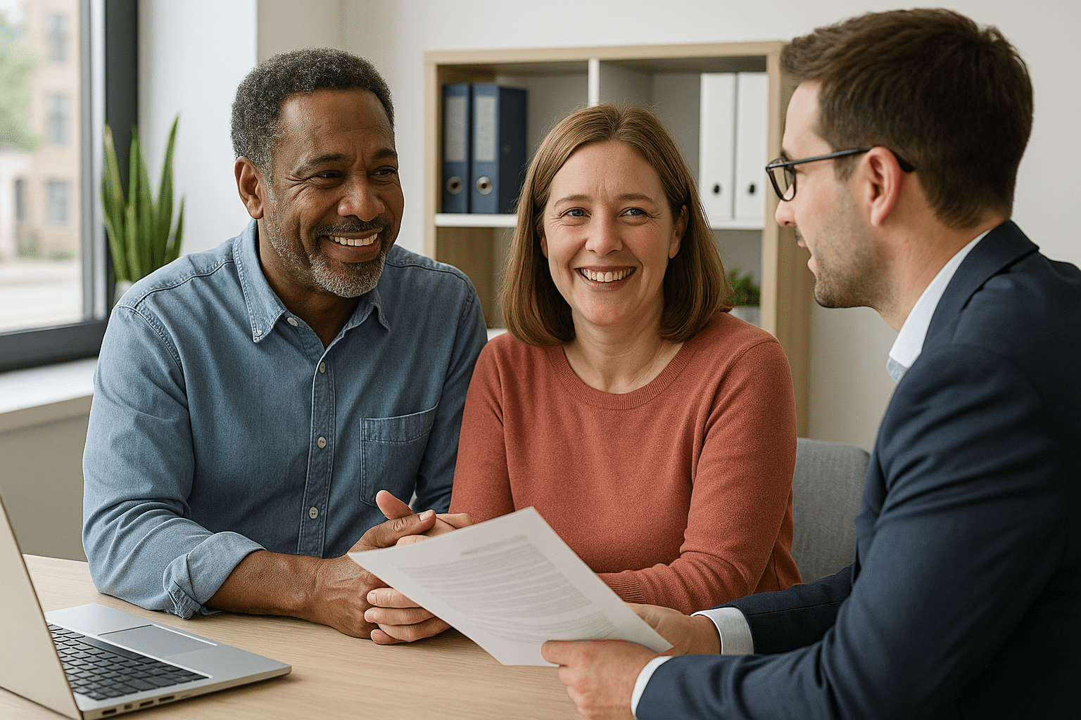 couple heureux devant leur maison après avoir évité une saisie immobilière