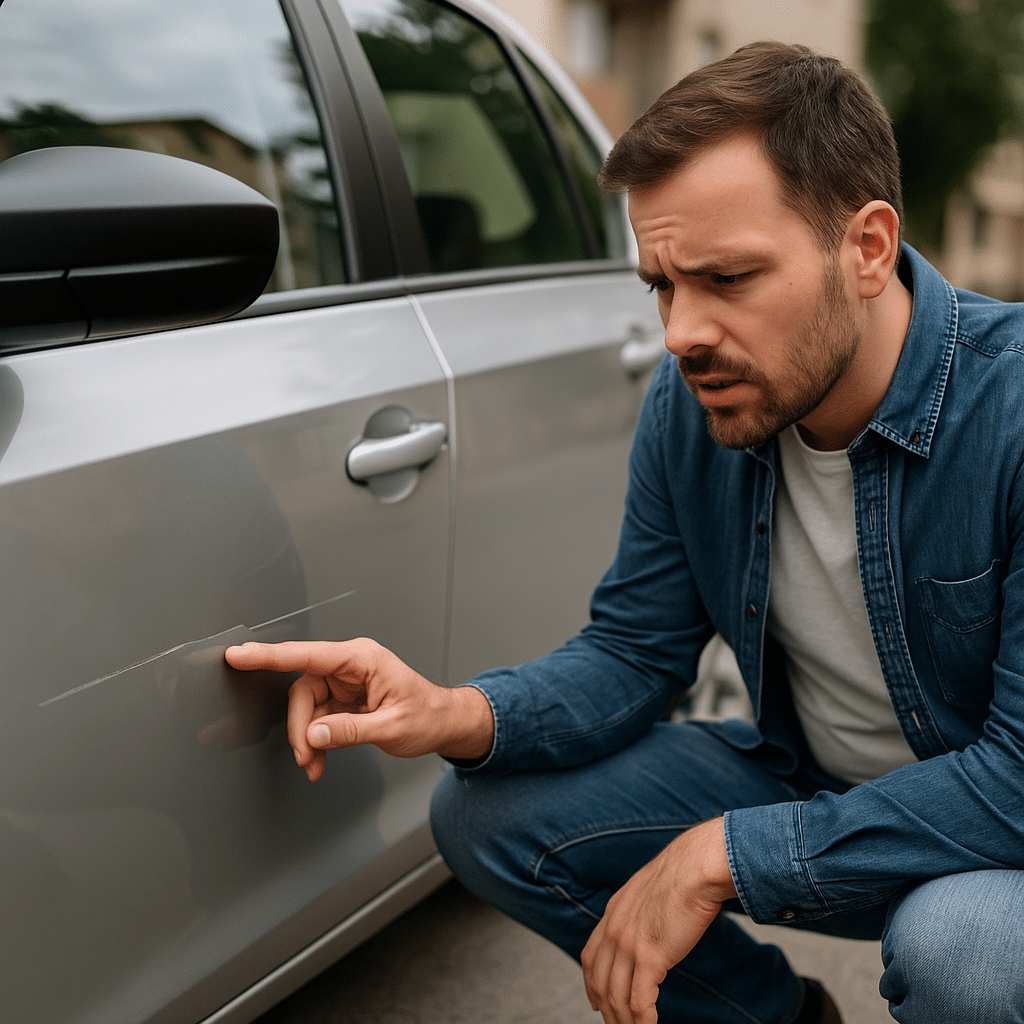 Voiture rayée sur la portière couverte par assurance auto tous risques