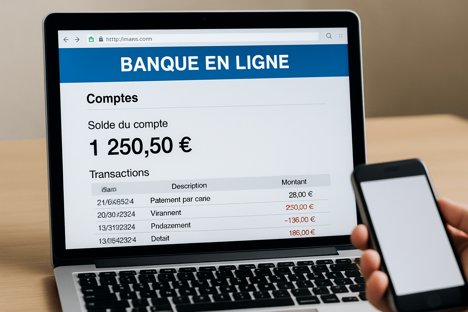 Consulter son solde bancaire en ligne depuis un site sécurisé