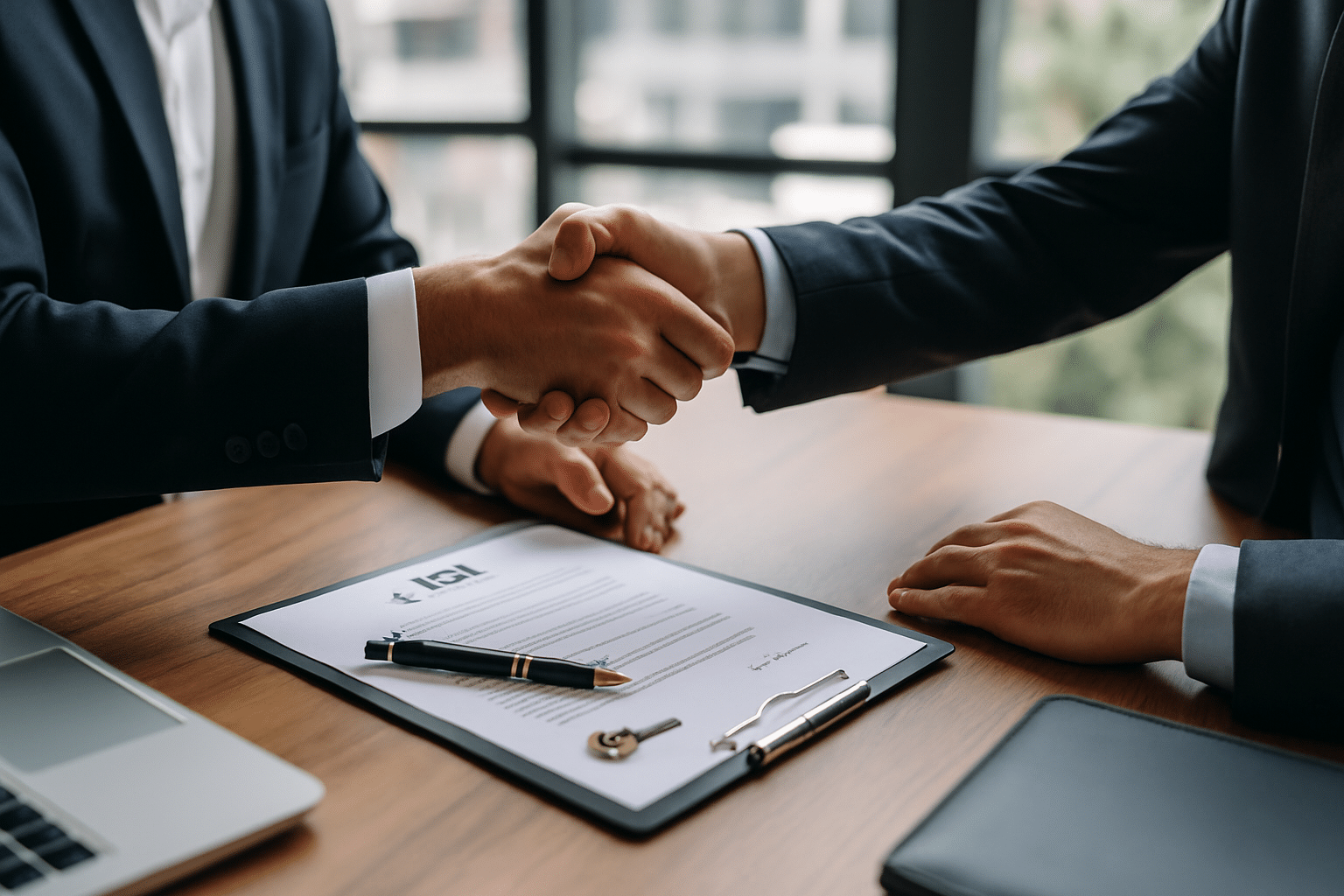 poignée de main entre deux entrepreneurs pour devenir propriétaire d’une entreprise