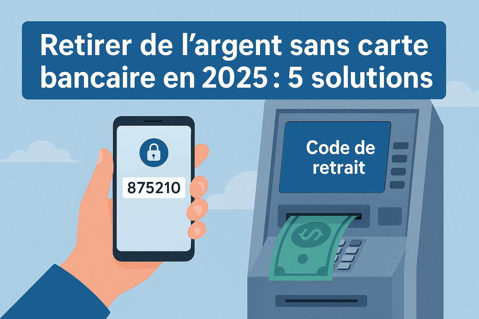 Retirer de l'argent sans carte bancaire en 2025 avec un code de retrait sur téléphone