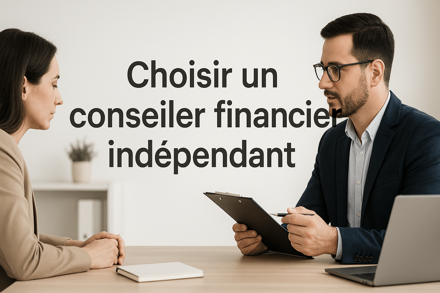 entretien avec un conseiller financier indépendant dans un bureau