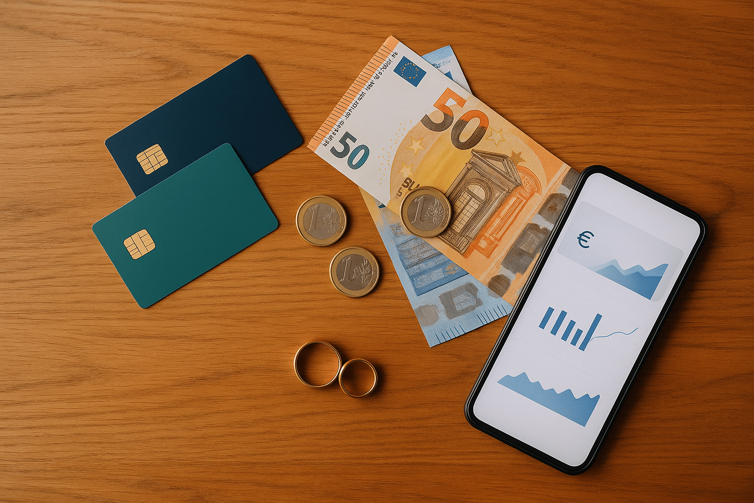 deux carte euros et carte bancaire